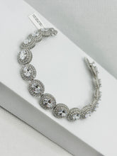 PULSERA OVAL ZIRCONIA CON DOBLE CONTORNO - PLATA .925