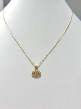 CADENA CON MEDALLA VIRGEN DE GUADALUPE OVALADA HORIZONTAL - ROSA - ORO 10K