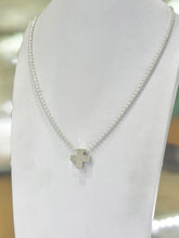 CADENA BOLEADA CON DIJE CRUZ TAMBOREADA - PLATA .925