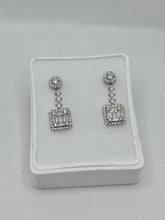 ARETE CUADRO 1 BAGUETTES  - PLATA .925