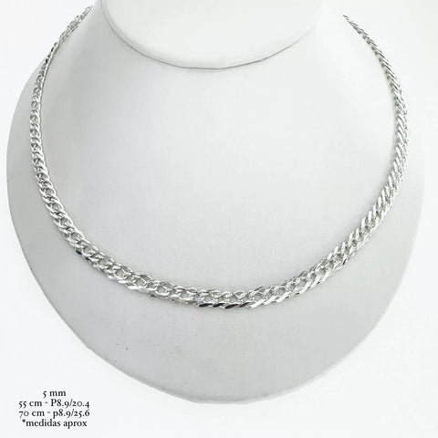 CADENA DOBLE ROMBO 5 mm - PLATA .925