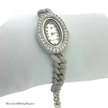 RELOJ OVAL CON ESLABON BARBADO - PLATA .925