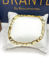 PULSO FÍGARO CART 3x1 - 21 CM x 6 MM - DIAMANTADO BLANCO - ORO 10K