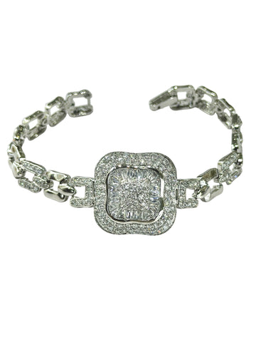 PULSERA CUADRO CON EXTENSIBLE PLATA .925