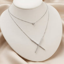 GARGANTILLA DOBLE EQUIS ZIRCONIAS - PLATA .925