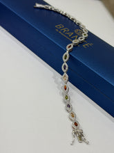 PULSERA SEMILLAS ZIRCONIA COLORES - PLATA .925