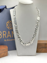 CADENA FÍGARO CART 3x1 - HECHA A MANO - 60 CM x 9 MM - PLATA .925