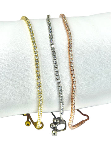 PULSERA TENNIS AJUSTABLE - PLATA .925