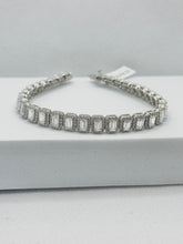 PULSERA RECTÁNGULO CONTORNO ZIRCONIA - PLATA .925