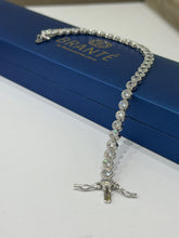 PULSERA CÍRCULOS ZIRCONIA  BISELADOS- PLATA .925