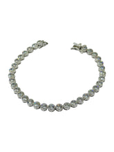PULSERA CÍRCULOS ZIRCONIA  BISELADOS- PLATA .925
