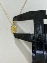 CADENA CON MEDALLA VIRGEN DE GUADALUPE - OVALADA FLORENTINO - ORO 10K