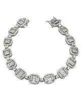 PULSERA CUADROS BAGUETTES ZIRCONIA - PLATA .925