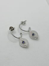 ARETE MEDIA ARRACADA CON OJO COLGANTE - PLATA .925