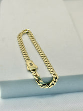 PULSO BARBADO EDGE - Broche Liso - 18 cm x 5 mm - ORO 10K