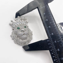 DIJE LEON CON CORONA REY - PLATA .925