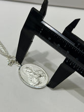 CADENA CON MEDALLA DOBLE VISTA VIRGEN DE GUADALUPE/SAGRADO CORAZON - MATE - PLATA .925