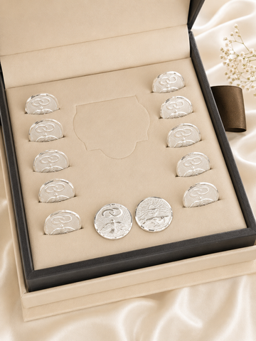 ESTUCHE 1 - ARRAS MATE - ARGOLLAS CON ESPIRITU SANTO - PLATA.925