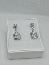 ARETE CUADRO 1 BAGUETTES  - PLATA .925