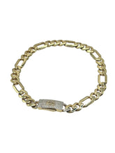 PULSO FIGARO CART 3x1 - Broche piedra - 21 cm x 6.5 mm - ORO 10K