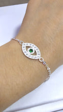 PULSERA OJO ZIRCONIAS - PLATA .925 - VERDE