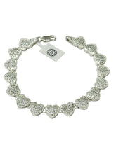 PULSERA CORAZÓN MULTI ZIRCONIA BARRIL - PLATA .925