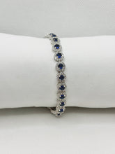 PULSERA CIRCULOS ZIRCONIA AZUL - PLATA .925
