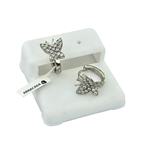 ARRACADA MARIPOSAS 3D - PLATA .925
