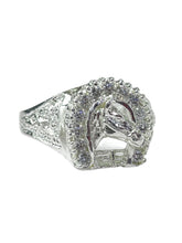 ANILLO HERRADURA CABALLO CON PIEDRA - PLATA .925