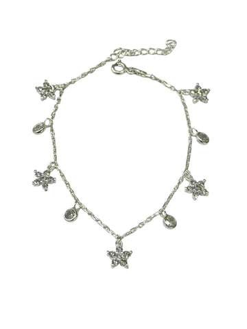 PULSERA DIJES COLGANTES - FLOR - PLATA .925