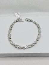 PULSERA FIGURAS GEOMÉTRICAS ZIRCONIA BLANCA - PLATA .925