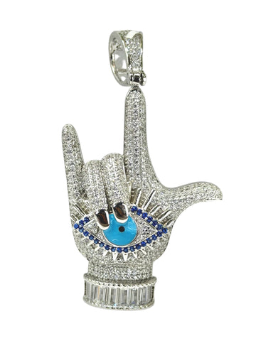 DIJE MANO CON OJO TURCO ITA - PLATA .925