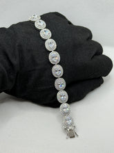 PULSERA OVAL ZIRCONIA CON DOBLE CONTORNO - PLATA .925