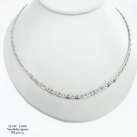 CADENA PERNICHÉ 3mm - 55 cm - PLATA .925