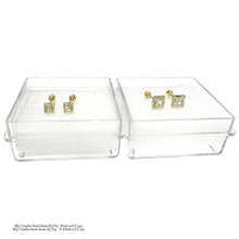 BROQUEL CUADRO ZIRCONIA BISEL DIAMANTADO ORO 10K