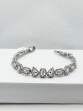PULSERA GOTAS CON RECTÁNGULO ZIRCONIAS - PLATA .925