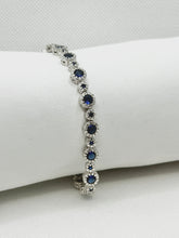 PULSERA CIRCULOS ZIRCONIA AZUL CHICO Y GRANDE - PLATA .925