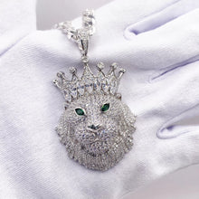 DIJE LEON CON CORONA REY - PLATA .925