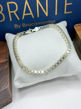 PULSO ESLABÓN CUBOS - 21 CM x 4 MM - PLATA .925