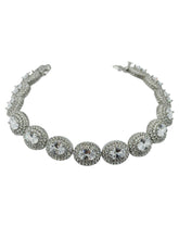 PULSERA OVAL ZIRCONIA CON DOBLE CONTORNO - PLATA .925