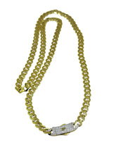 CADENA BARBADA EDGE - 60 cm x 7 mm - ORO 10K