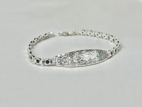 PULSERA PLACA ARCANGEL MIGUEL - PIEDRA NEGRA - PLATA .925
