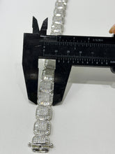 PULSO CUADROS BAGUETTE ZIRCONIA ITALY 22 cm - PLATA .925