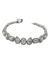 PULSERA GOTAS CON RECTÁNGULO ZIRCONIAS - PLATA .925