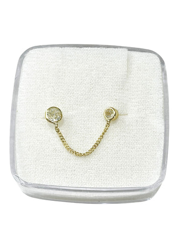 BROQUEL CADENA BISEL ZIRCONIA - LAMBADA - ORO 10K