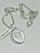 CADENA CON MEDALLA DOBLE VISTA - ARCÁNGEL MIGUE + VIRGEN GUADALUPE - PLATA .925