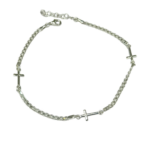 TOBILLERA CRUCES TRANSVERSALES - PLATA .925