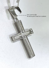 DIJE DE CRUZ CON ZIRCONIA - AZA ABIERTA - PLATA .925