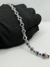 PULSERA CIRCULOS ZIRCONIA AZUL CHICO Y GRANDE - PLATA .925