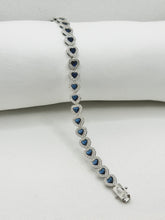 PULSERA CORAZÓN ZIRCONIA AZUL - PLATA .925
